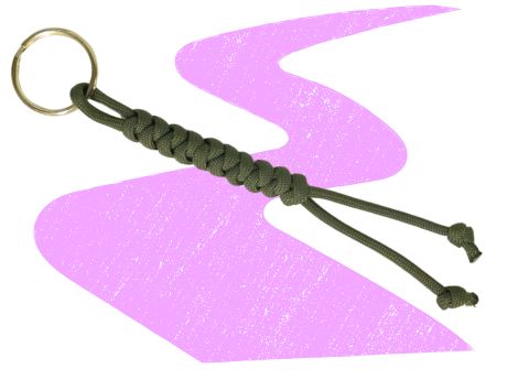 Green paracord snake knot keychain