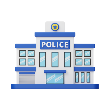 cartoon picture of a police station