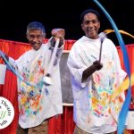 Two actors for Honolulu Theatre for Youth's "Line Circle Sphere" performance