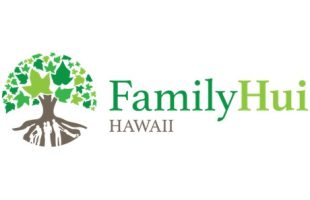 Logo of Family Hui Hawaii showing a stylized tree with green leaves and visible roots.