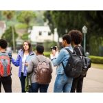 A group of students on a college tour