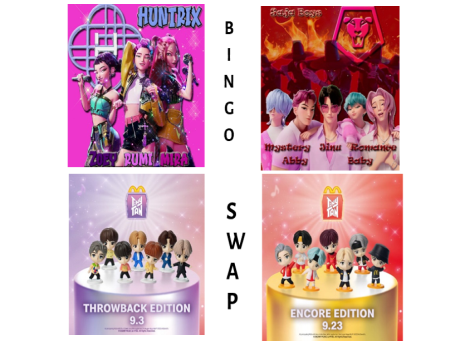 k-pop demon hunters bingo and k-pop swap