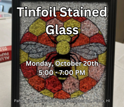 Faux stained glass picture of a bee in a black frame.