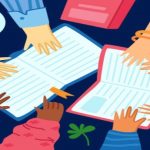clip art of many hands reaching for open books