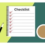 Checklist with pen and coffee