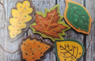 embroidered leaves project