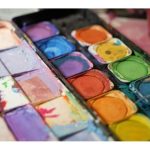 tray of watercolor paints