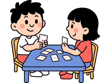 Kids playing cards