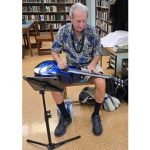 Daniel Tremblay playing Hawaiian Steel guitar at Waikīkī-Kapahulu Library