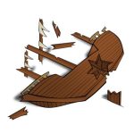 clipart of a wrecked sailing ship