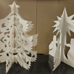 paper holiday tree and angels