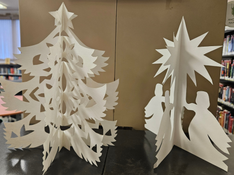 paper holiday tree and angels