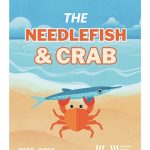 image of a crab holding a fish on the sand