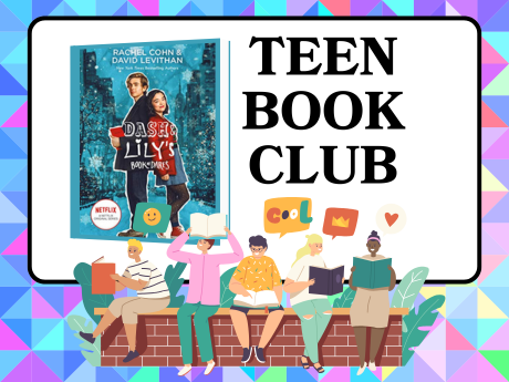 Teen Book Club logo featuring cover art for Dash & Lily's Book of Dares