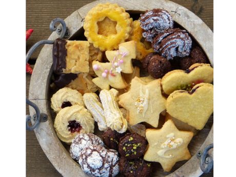 plate of assorted holiday cookies