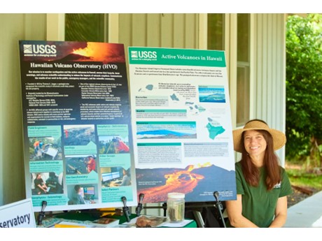 Katie Mulliken at an outreach event in Volcano Village in 2024.