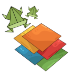 Origami paper and origami frogs