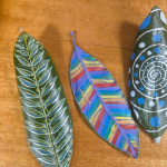 Leaves painted multiple colores