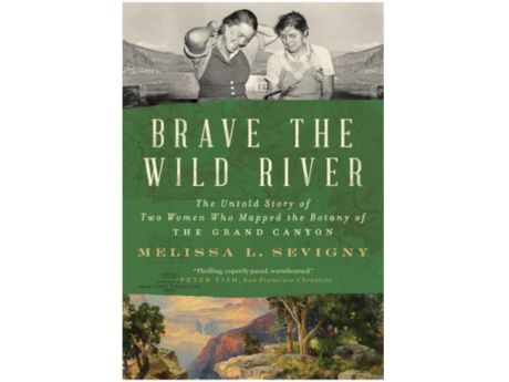 Book cover image Brave the Wild River; photo of 2 women above title, painting of nature below.