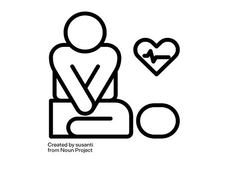 icon of person administering CPR to another person