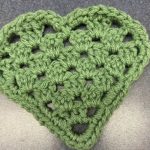 Green Crochet Heart Coaster