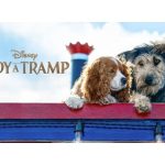 Disney's remake poster of Lady and the Tramp (2019) two dogs on a steam ship
