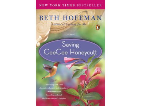book cover with hummingbird and flower titled Saving CeeCee Honeycutt by Beth Hoffman