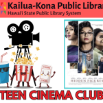 Teen Cinema Club logo featuring anthropomorphic snacks, a ticket, and the movie poster for Hidden Figures.
