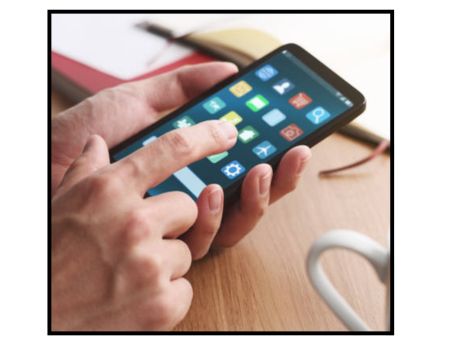 hands holding smartphone