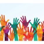 hands reaching in the air