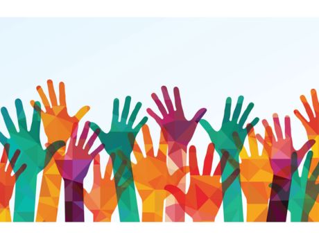 hands reaching in the air