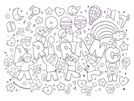 arirang coloring sheet by instagram artist dontworrymochi