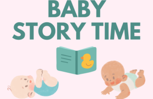 There are two babies pictured, along with a book with a rubber duck on the cover.