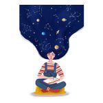 lady with big hair journaling