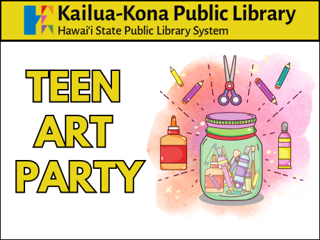 Teen Art Party logo featuring assorted art supplies