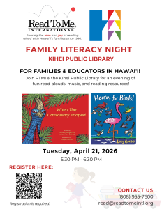 Flyer and QR registration link from Read to Me International.