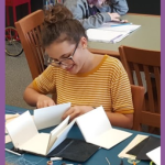 patron book binding on a table