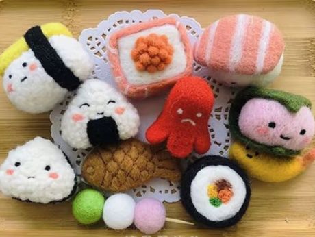 Needle-felted foods