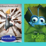 Movie posters for the movies "Ratatouille" and "A Bug's Life"