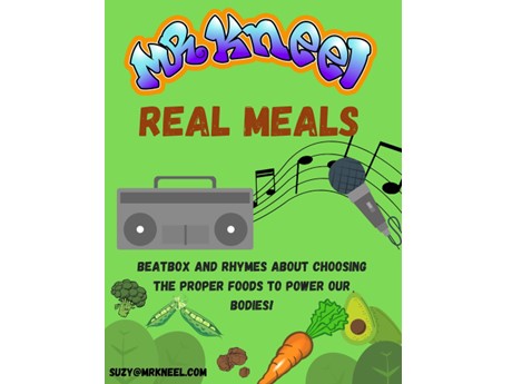 Real Meal poster advertising eating healthy with Mr Kneel