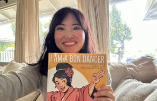author brandi-ann uyemura posing with book I Am a Bon Dancer
