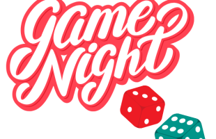Game Night Lettering with two dice
