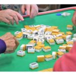 mahjong tiles being played
