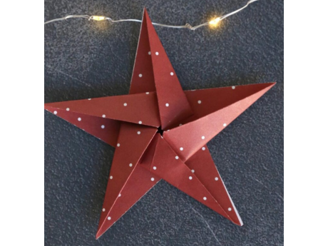 Red five point star made of paper
