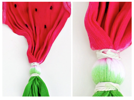 watermelon colored tie dye. magenta, space and green