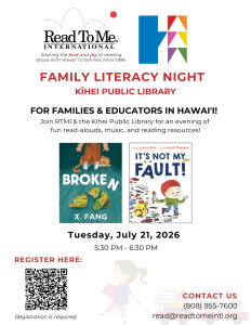 Flyer and QR code for Family Literacy Night at Kihei