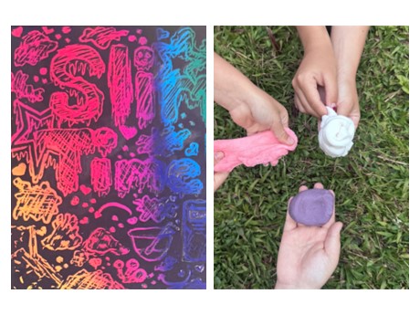 Scratch art and slime creations