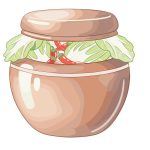 Graphic image of a fermenting kim chee pot.