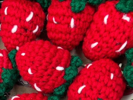 picture of crocheted strawberries