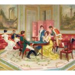 Regency era people at a card party